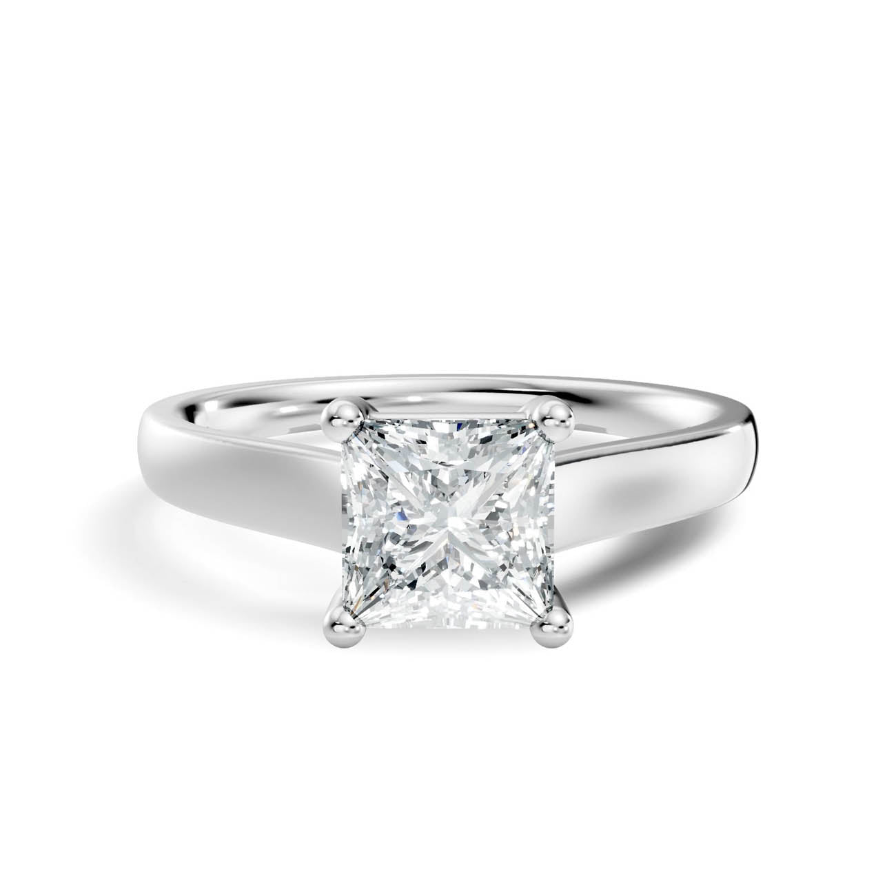 1.00 Ct. Princess Cut Diamond Solitaire Ring with Four-Prong Setting (22-f) 10