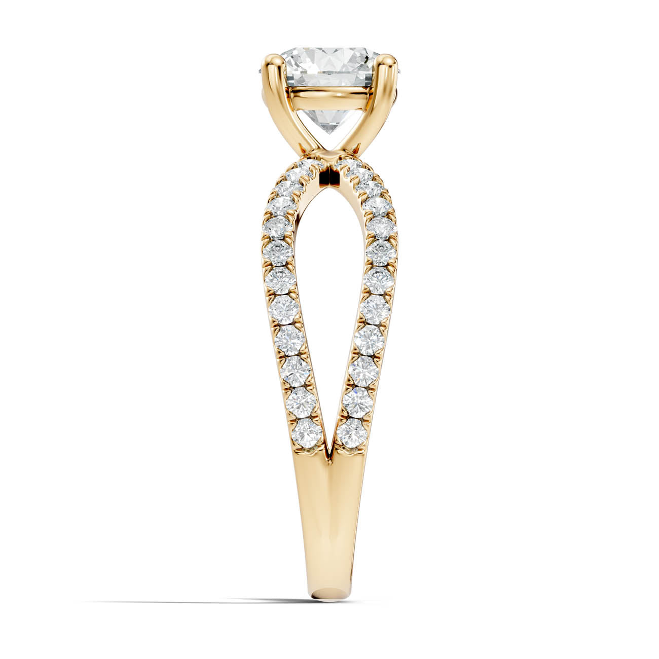 1.40 Ct. Round Diamond Ring with Criss-Cross Pavé Band (23-a) 15