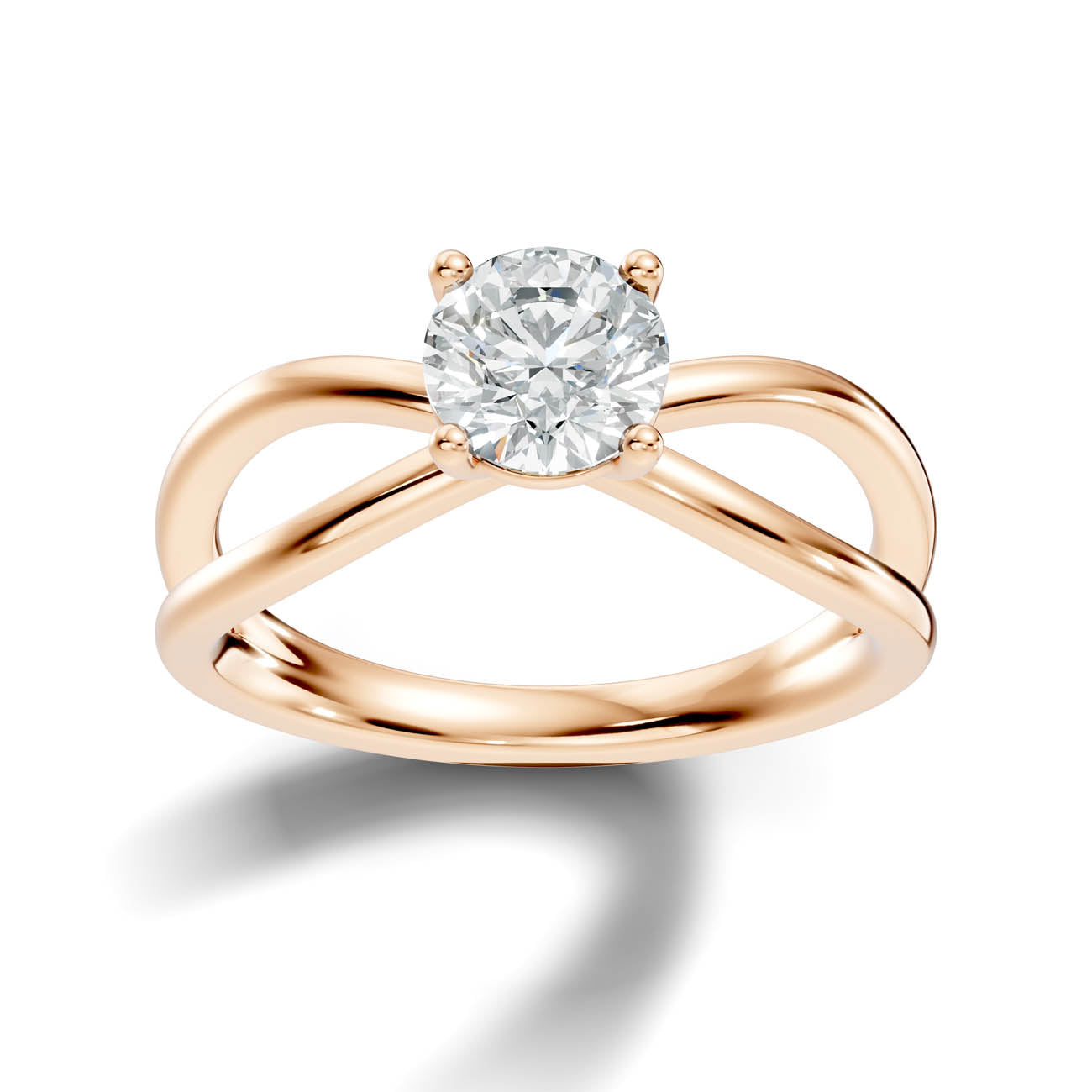 1.00 Ct. Round Brilliant Diamond Crossover Solitaire Ring (23-a copy) 7