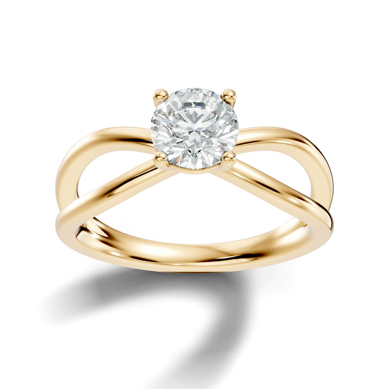 1.00 Ct. Round Brilliant Diamond Crossover Solitaire Ring (23-a copy) 4