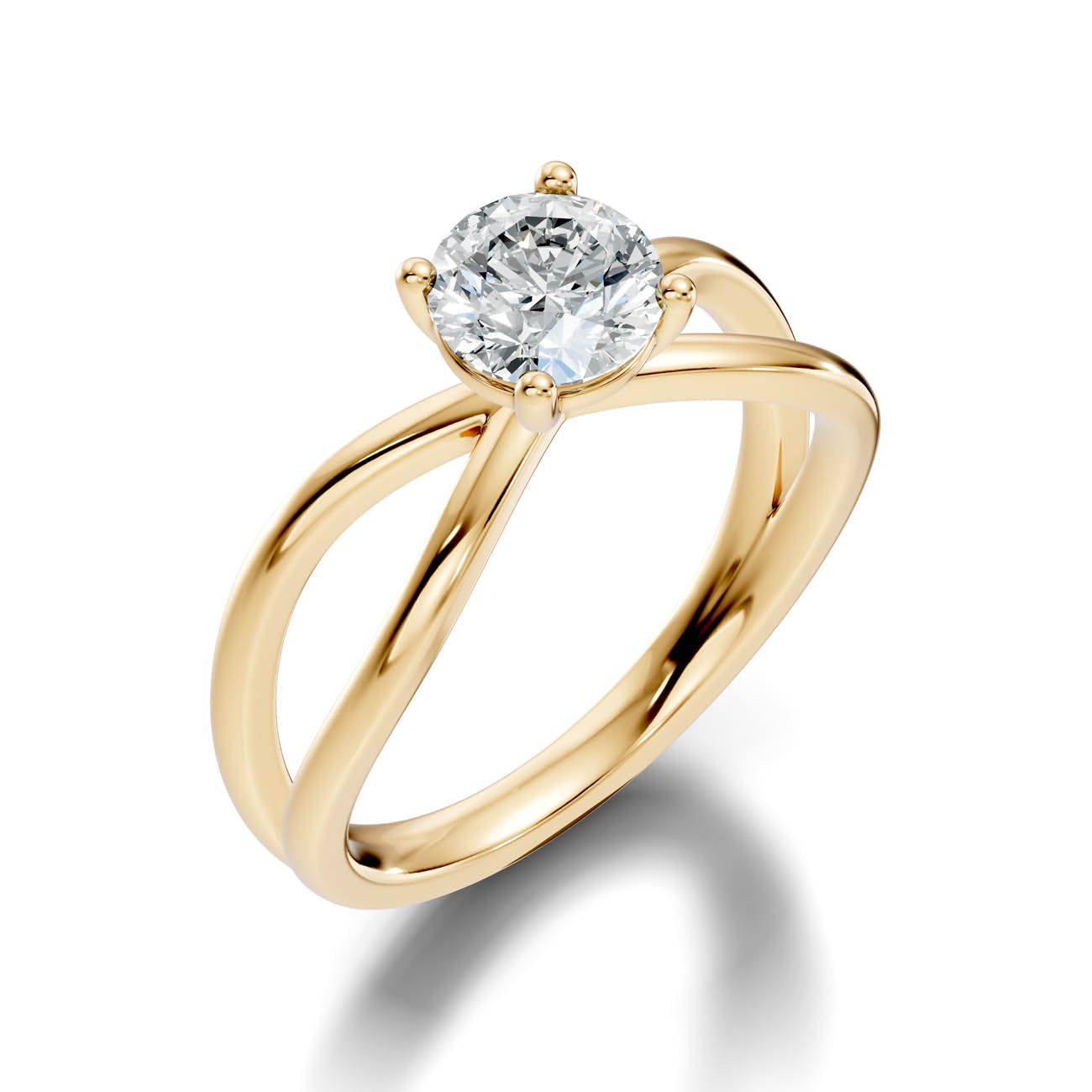 1.00 Ct. Round Brilliant Diamond Crossover Solitaire Ring (23-a copy)