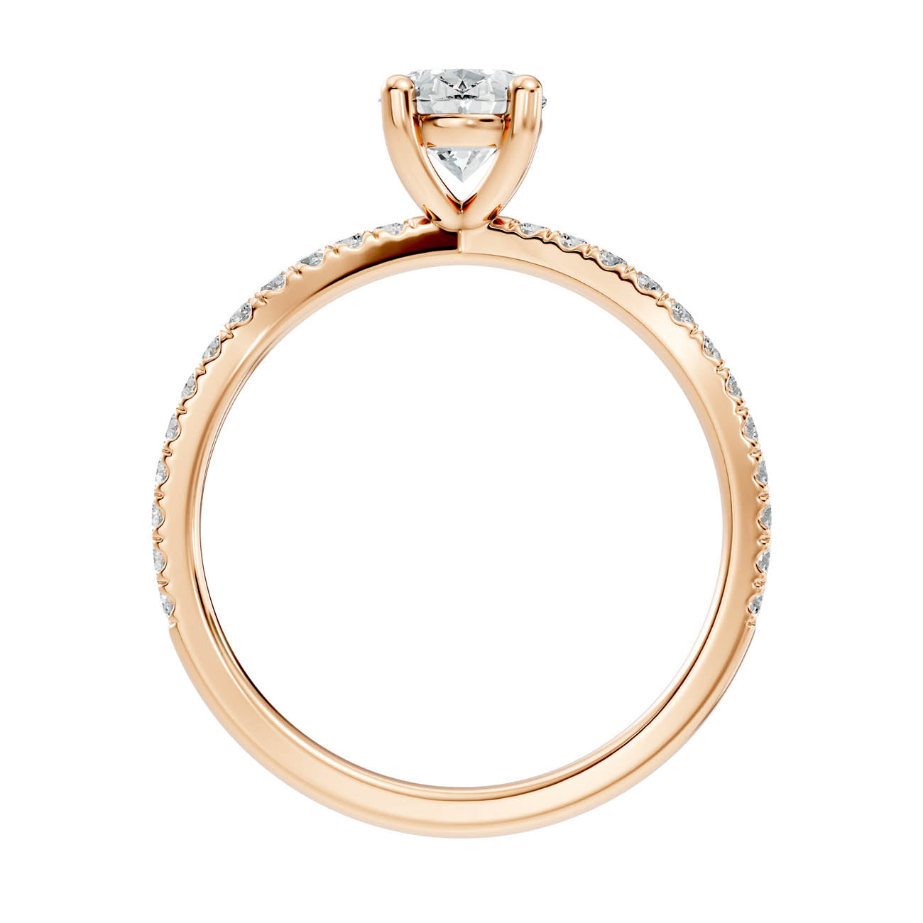 1.40 Ct. Oval Diamond Ring with Crisscross Pavé Split Shank (23-b) 5