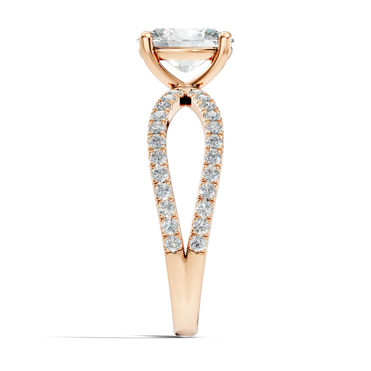 1.40 Ct. Oval Diamond Ring with Crisscross Pavé Split Shank (23-b) 8
