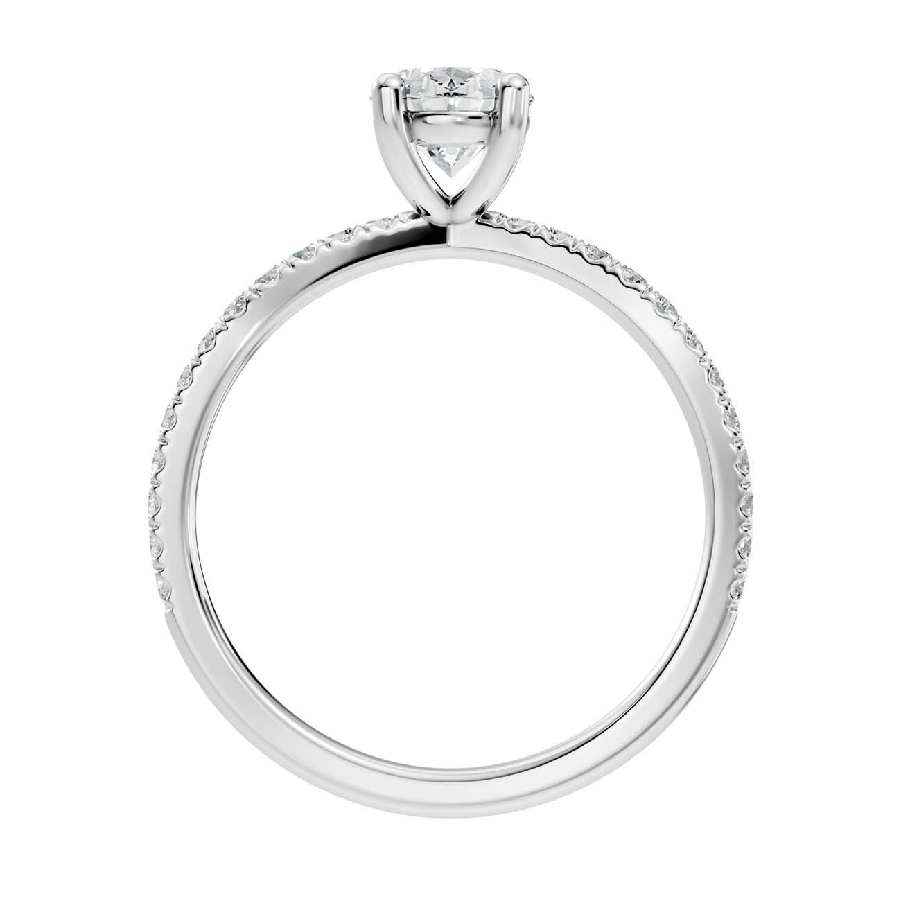 1.40 Ct. Oval Diamond Ring with Crisscross Pavé Split Shank (23-b) 11
