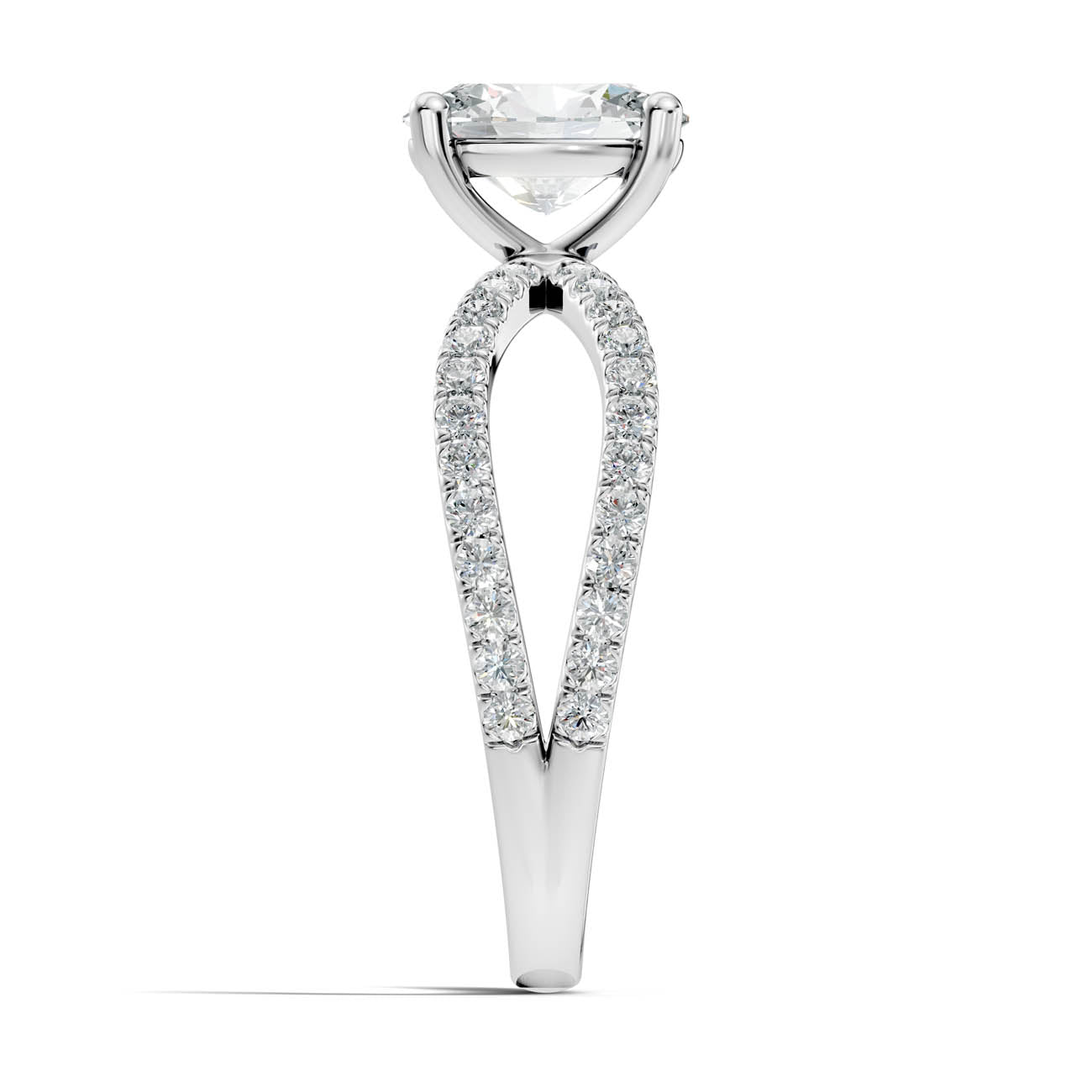1.40 Ct. Oval Diamond Ring with Crisscross Pavé Split Shank (23-b) 12