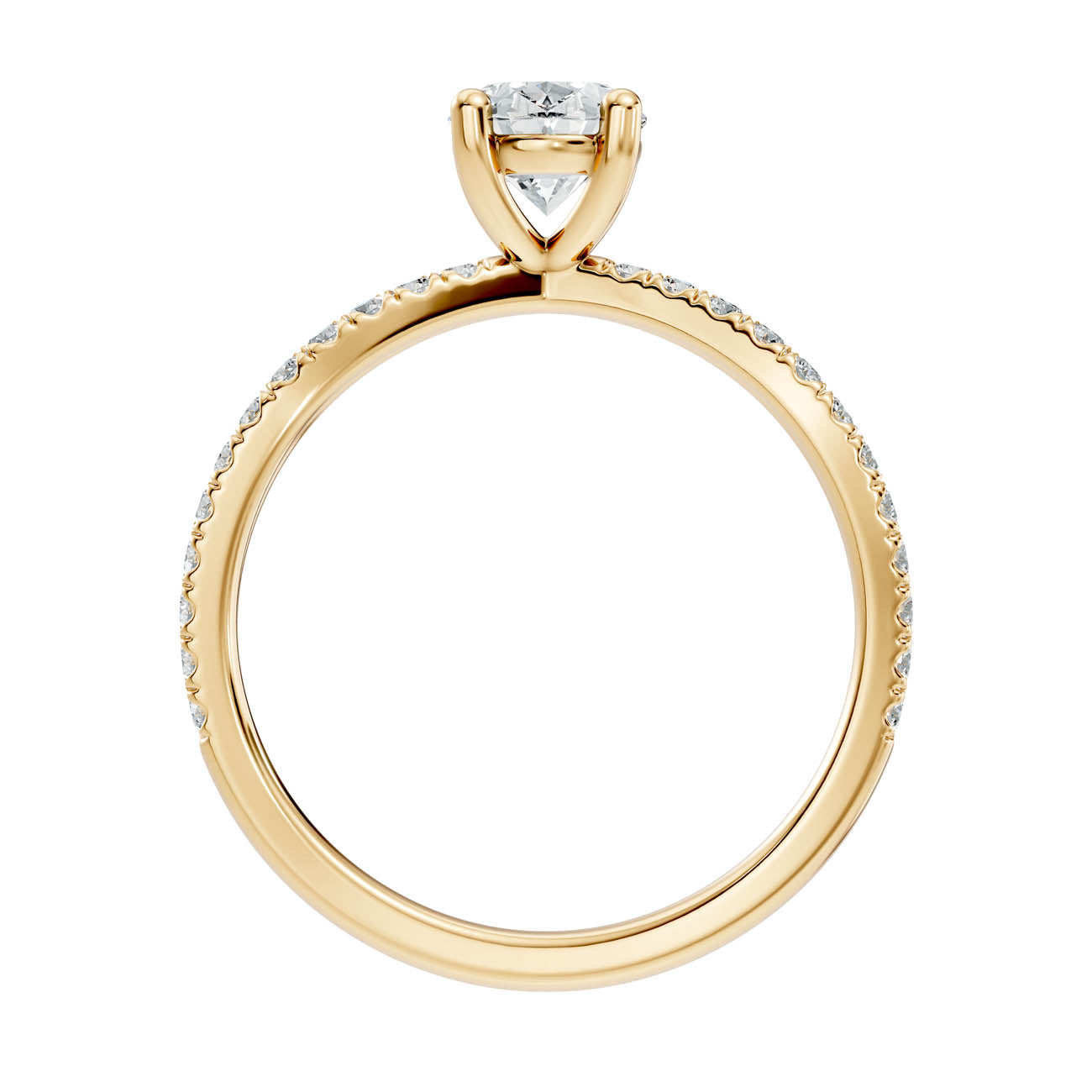1.40 Ct. Oval Diamond Ring with Crisscross Pavé Split Shank (23-b) 14