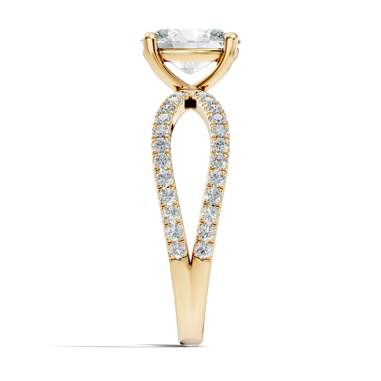 1.40 Ct. Oval Diamond Ring with Crisscross Pavé Split Shank (23-b) 15