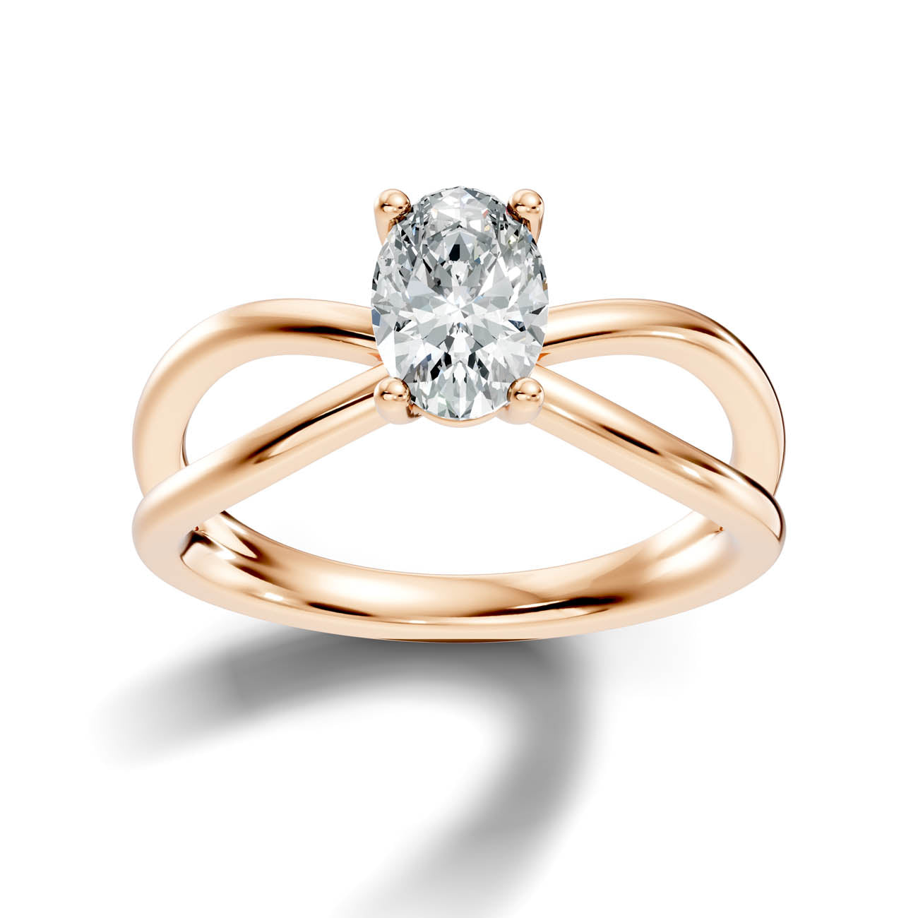 1.00 Ct. Oval Diamond Solitaire Crossover Ring with Four-Prong Setting (23-b copy) 8