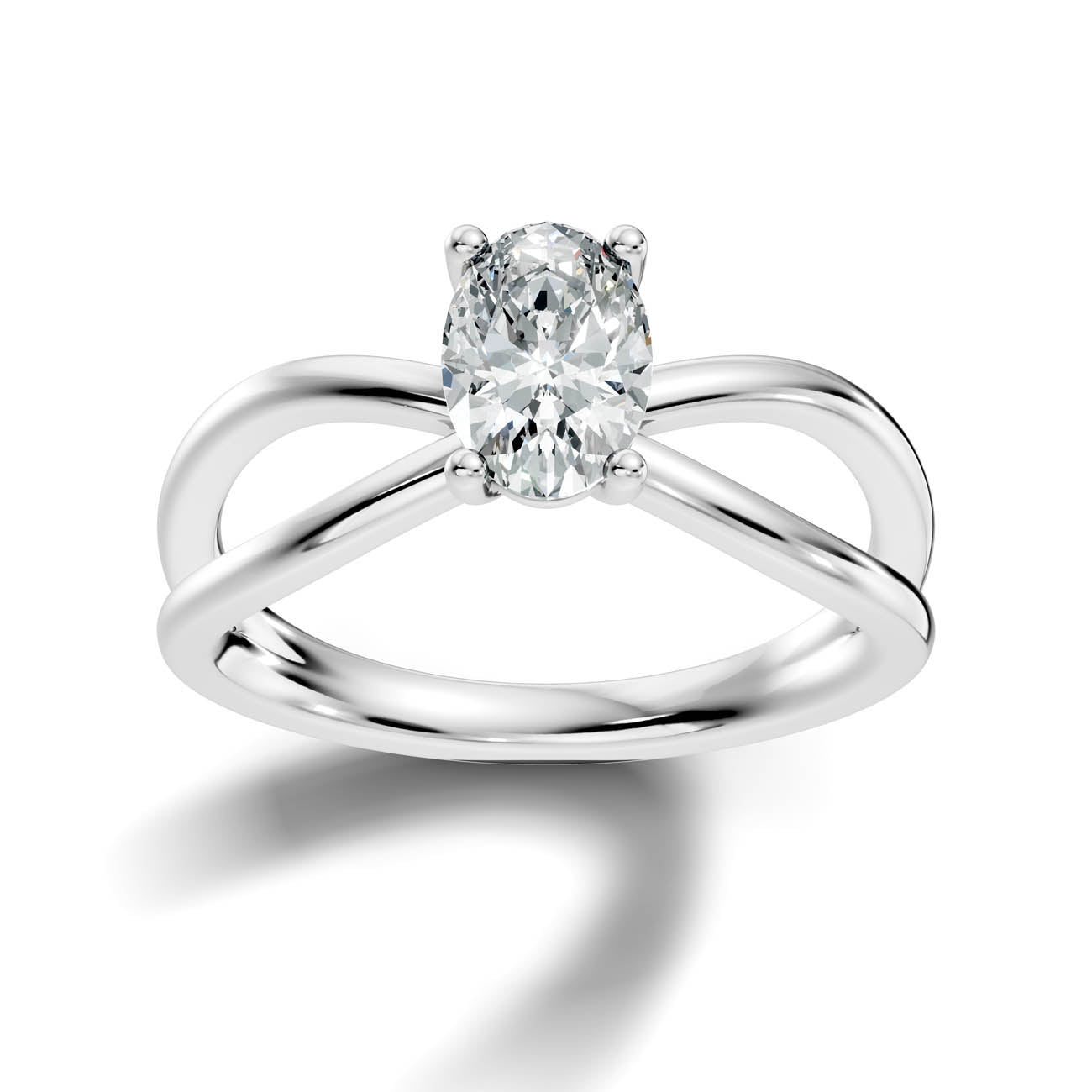 1.00 Ct. Oval Diamond Solitaire Crossover Ring with Four-Prong Setting (23-b copy)