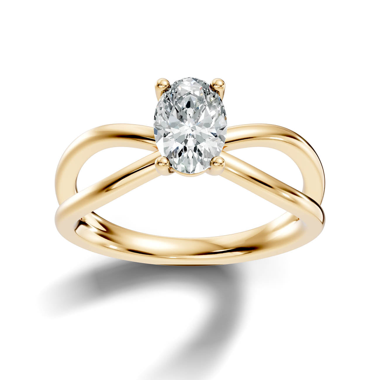 1.00 Ct. Oval Diamond Solitaire Crossover Ring with Four-Prong Setting (23-b copy) 4