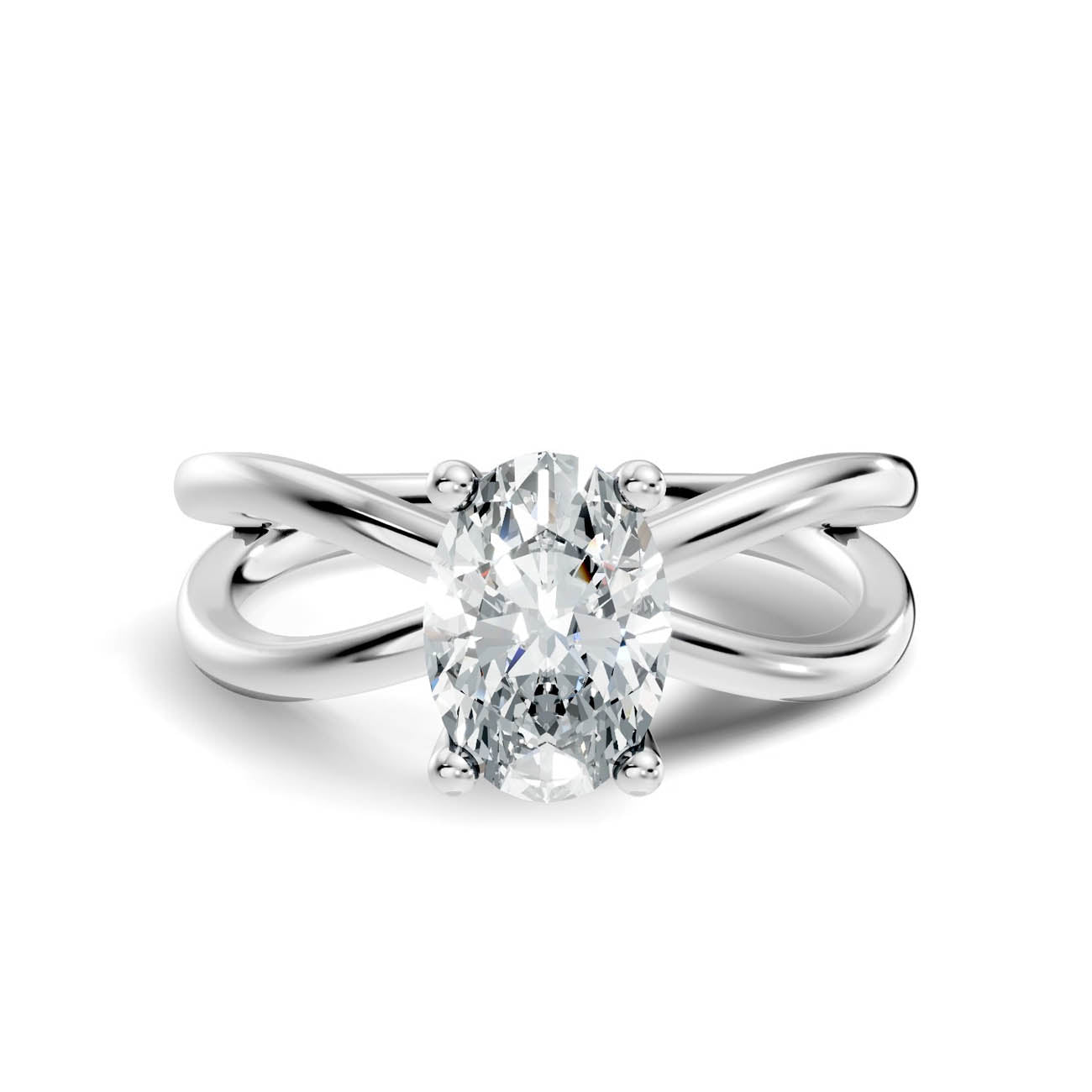 1.00 Ct. Oval Diamond Solitaire Crossover Ring with Four-Prong Setting (23-b copy) 10