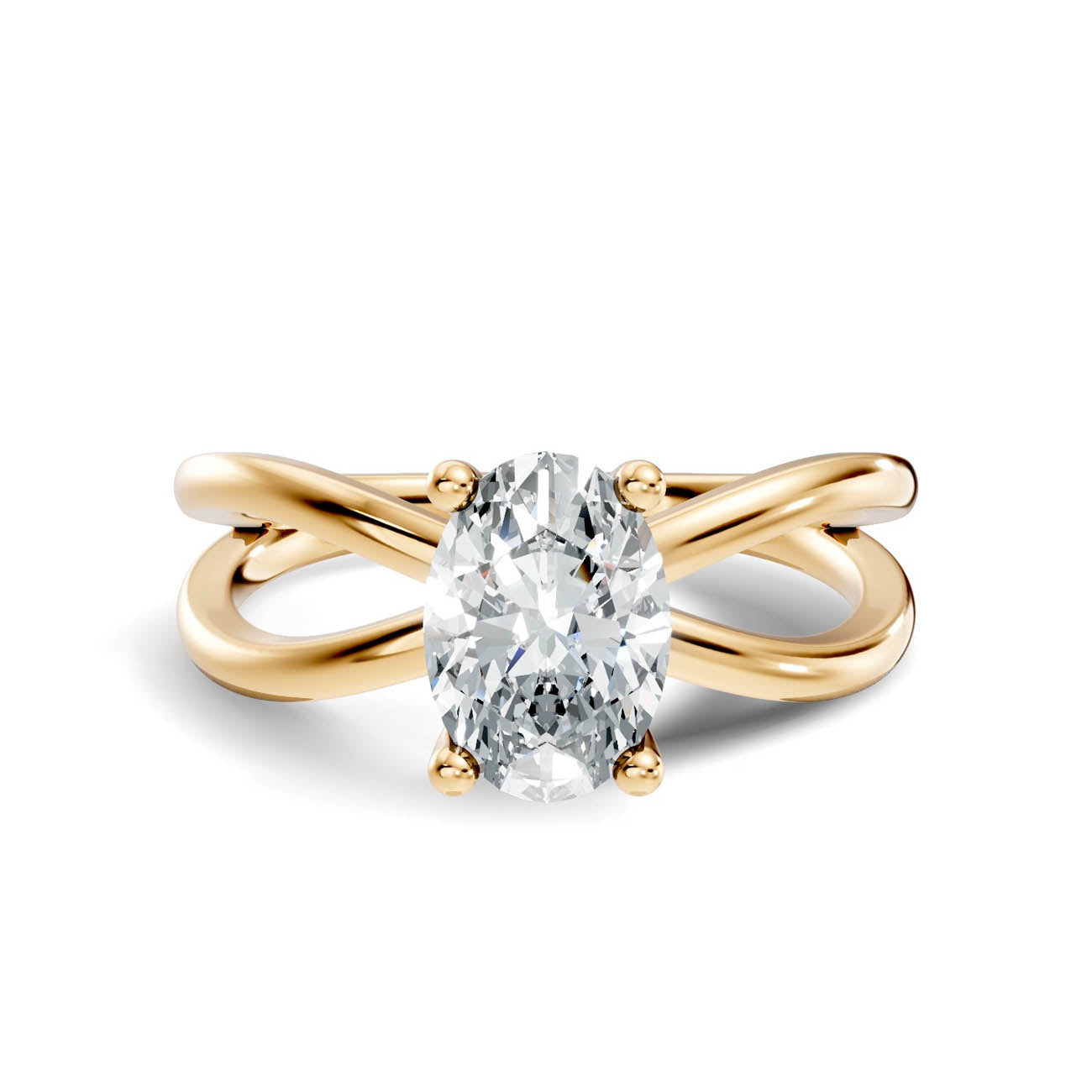 1.00 Ct. Oval Diamond Solitaire Crossover Ring with Four-Prong Setting (23-b copy) 3