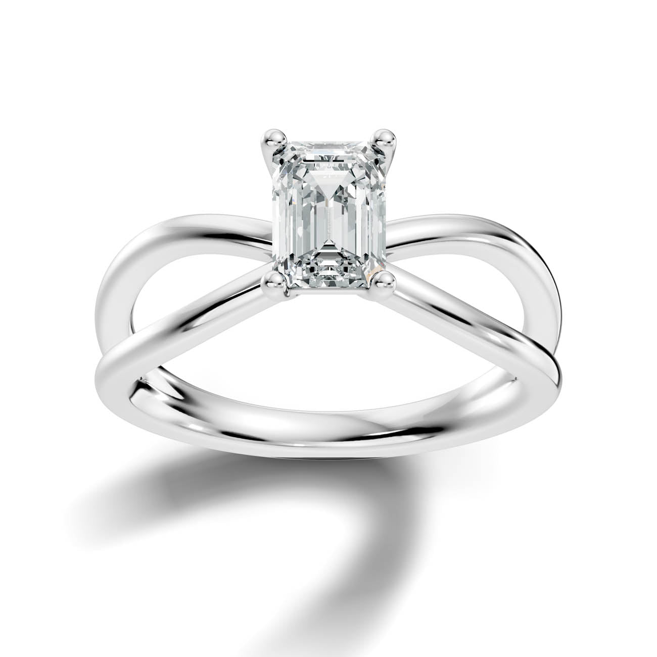 1.00 Ct. Emerald Cut Diamond Crossover Solitaire Ring (23-c copy)