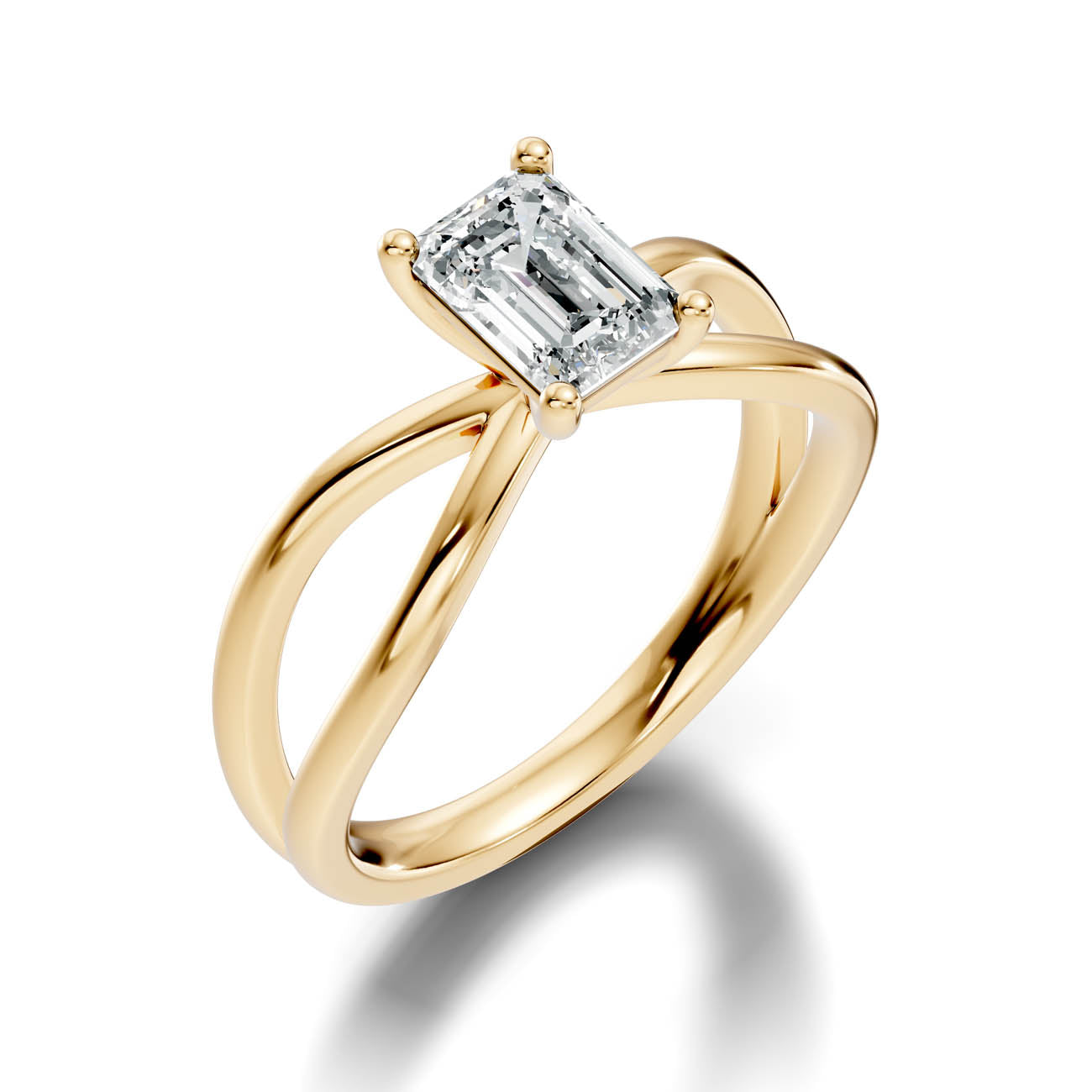 1.00 Ct. Emerald Cut Diamond Crossover Solitaire Ring (23-c copy)