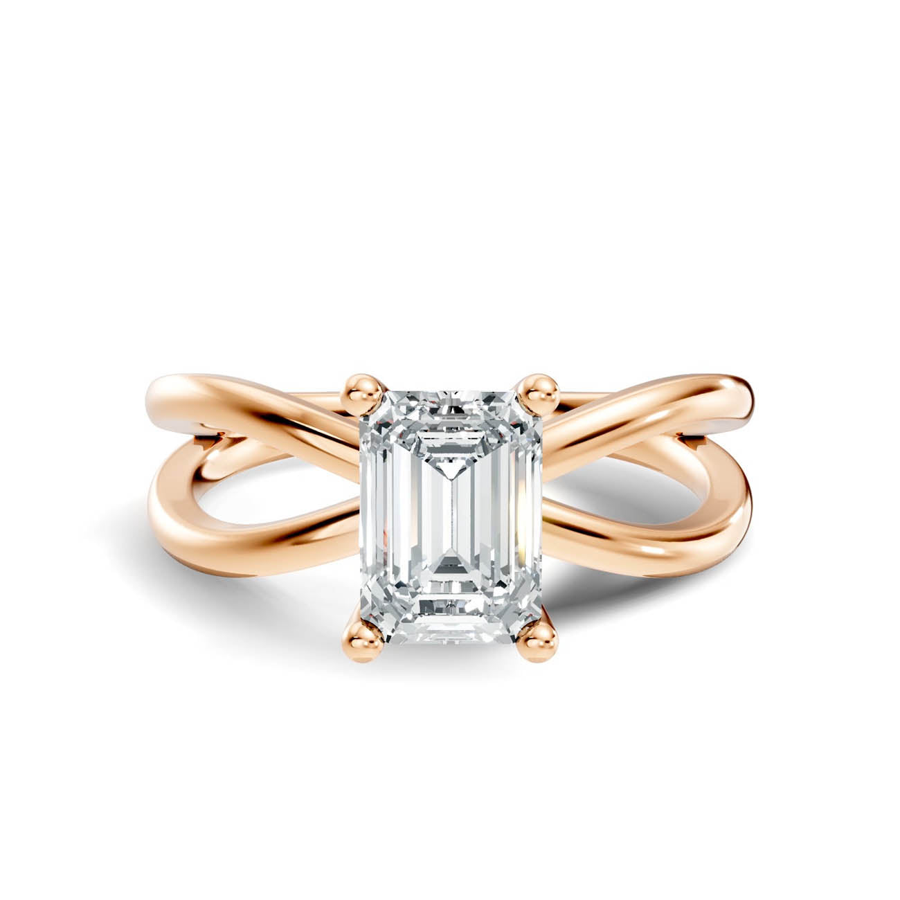 1.00 Ct. Emerald Cut Diamond Crossover Solitaire Ring (23-c copy) 6