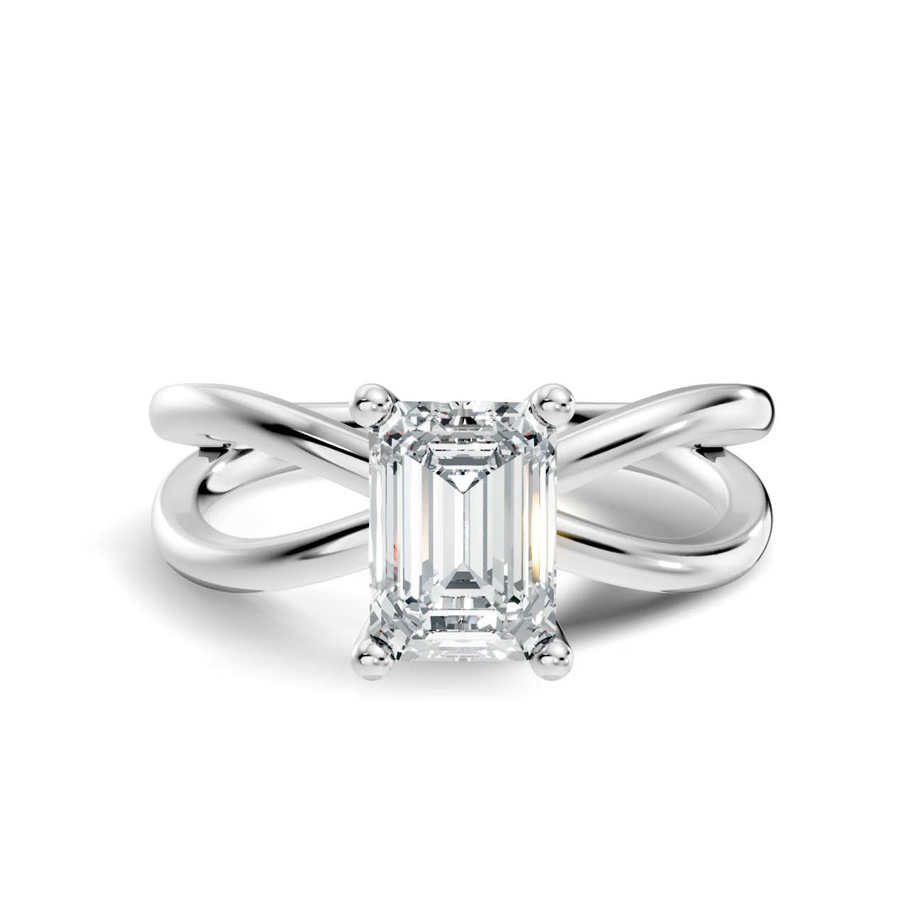 1.00 Ct. Emerald Cut Diamond Crossover Solitaire Ring (23-c copy) 10