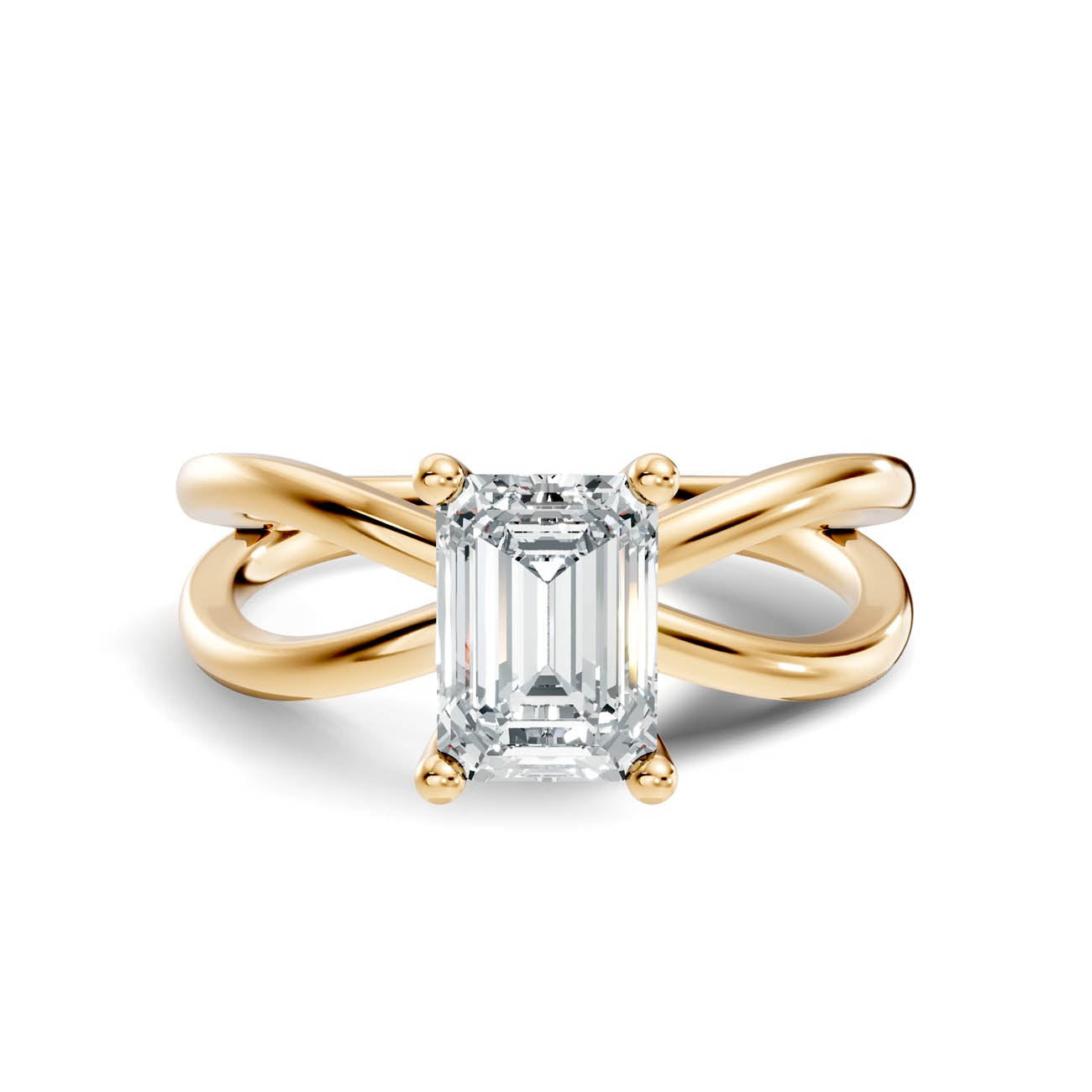1.00 Ct. Emerald Cut Diamond Crossover Solitaire Ring (23-c copy) 3