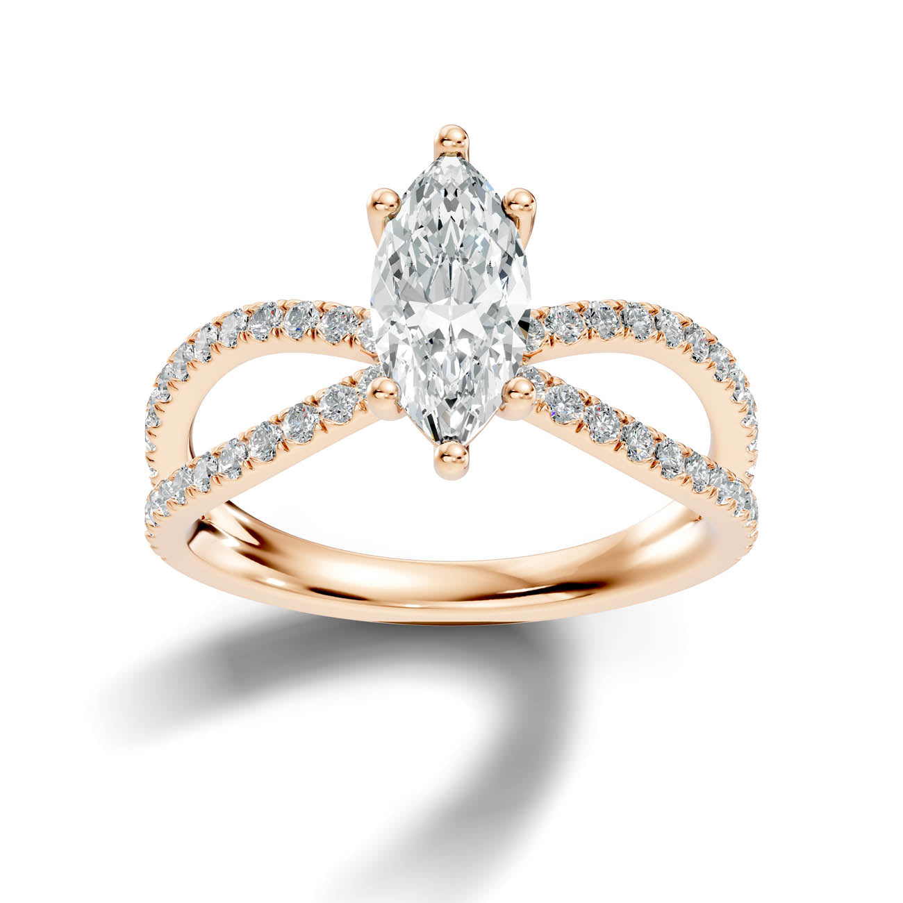 1.40 Ct. Marquise Diamond Crossover Ring with Pavé Band (23-d) 8