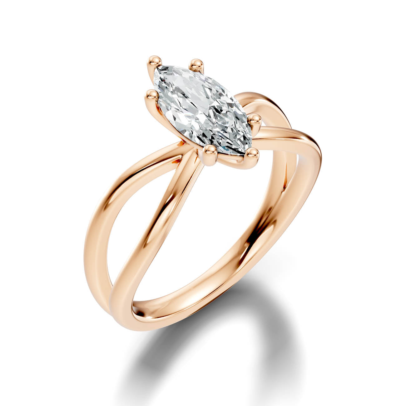 1.00 Ct. Marquise Diamond Crossover Solitaire Ring (23-d copy) 11