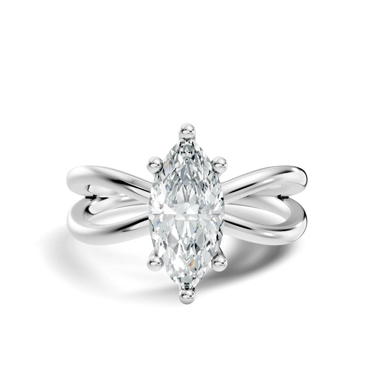1.00 Ct. Marquise Diamond Crossover Solitaire Ring (23-d copy) 10