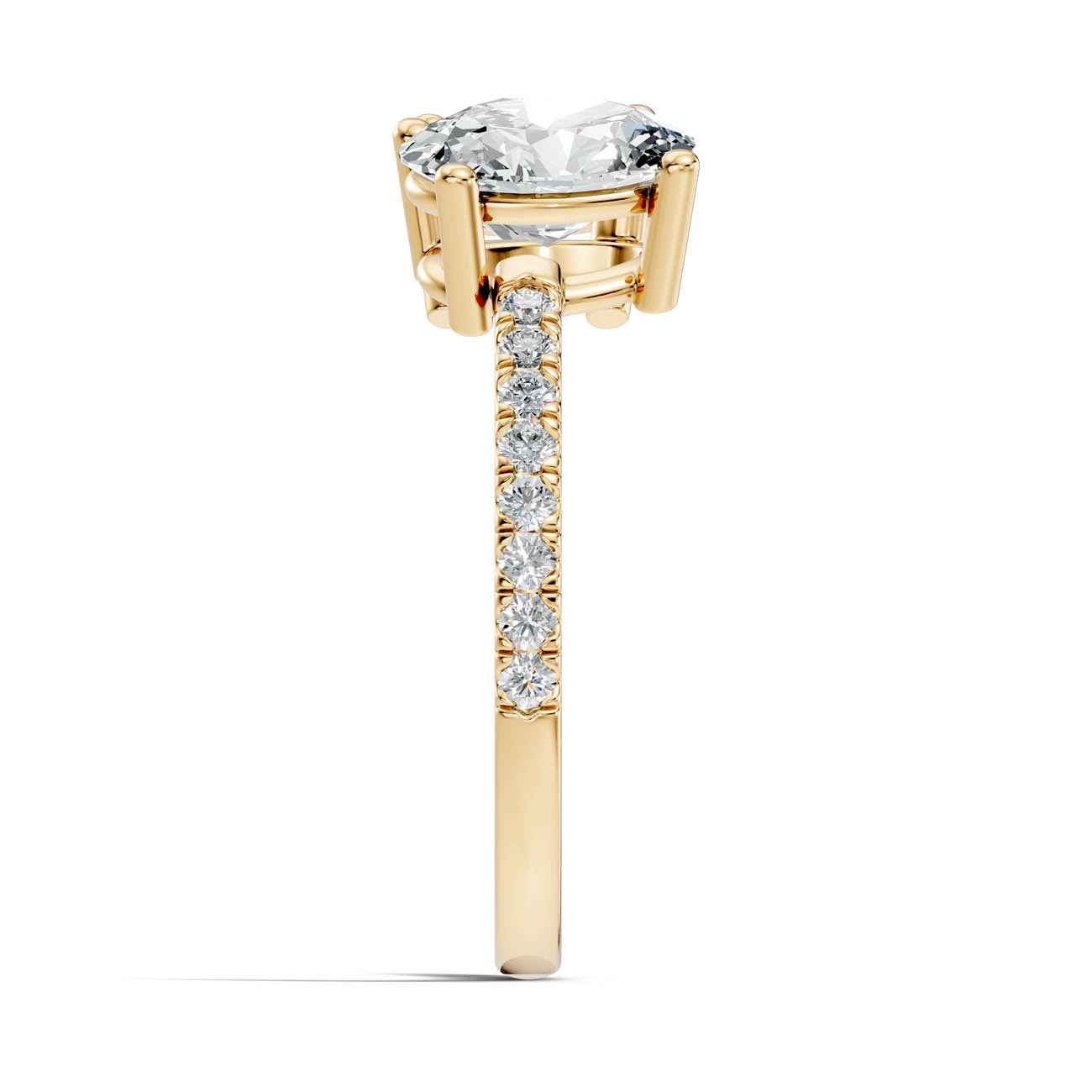 2.15 Ct Round & Oval Two-Stone Diamond Ring with Pavé Band (16-a) 15