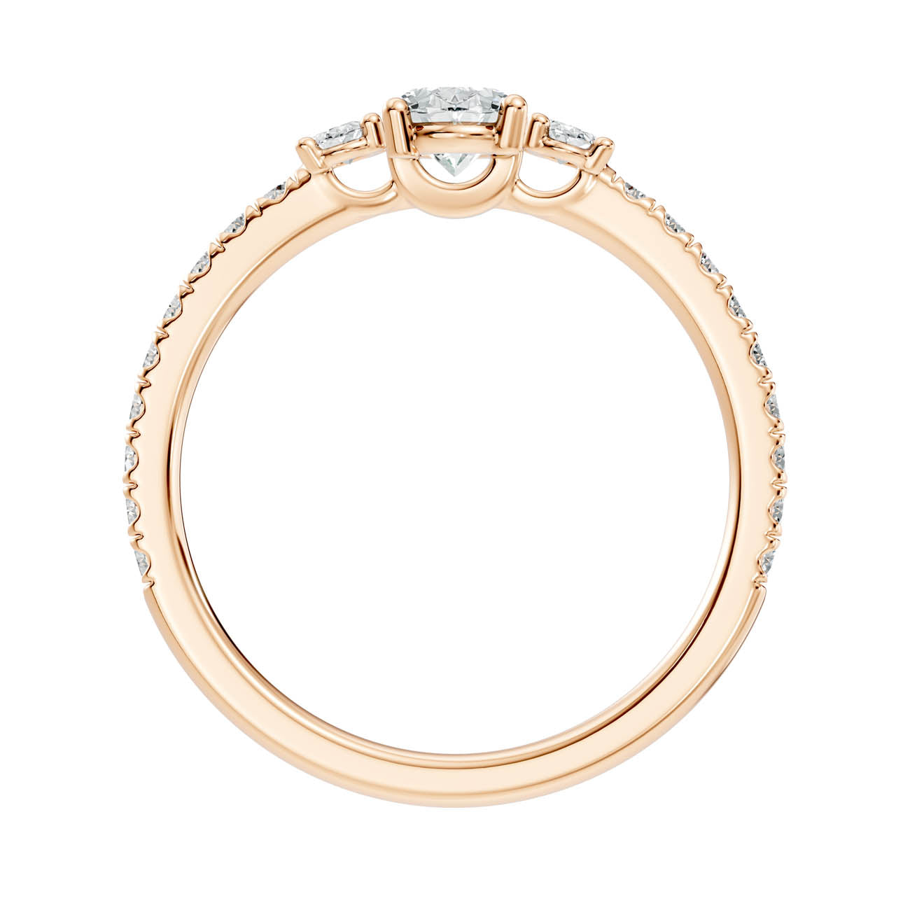 .80 Ct. Oval Three-Stone Diamond Ring with Pavé Band (17-b) 5