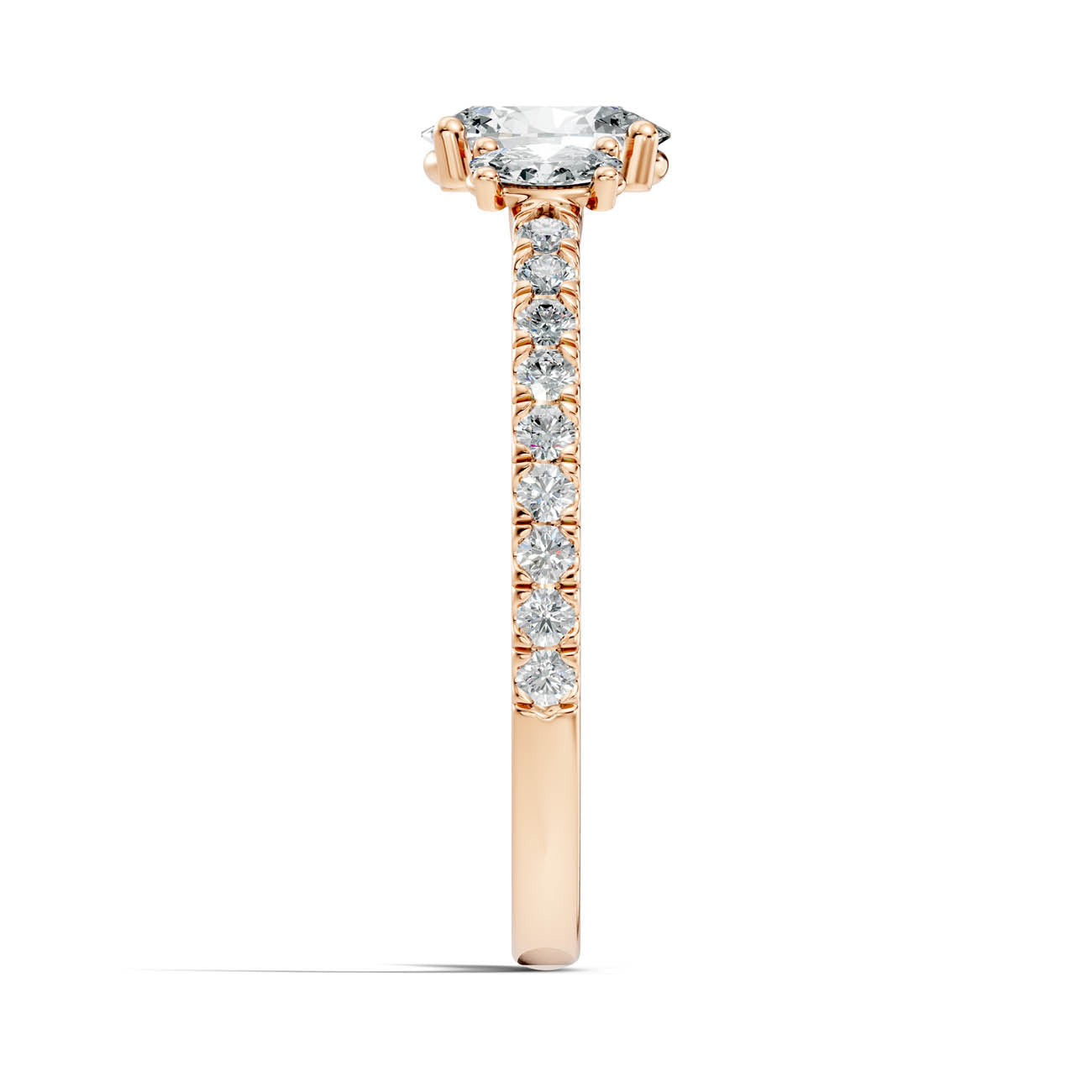 .80 Ct. Oval Three-Stone Diamond Ring with Pavé Band (17-b) 8