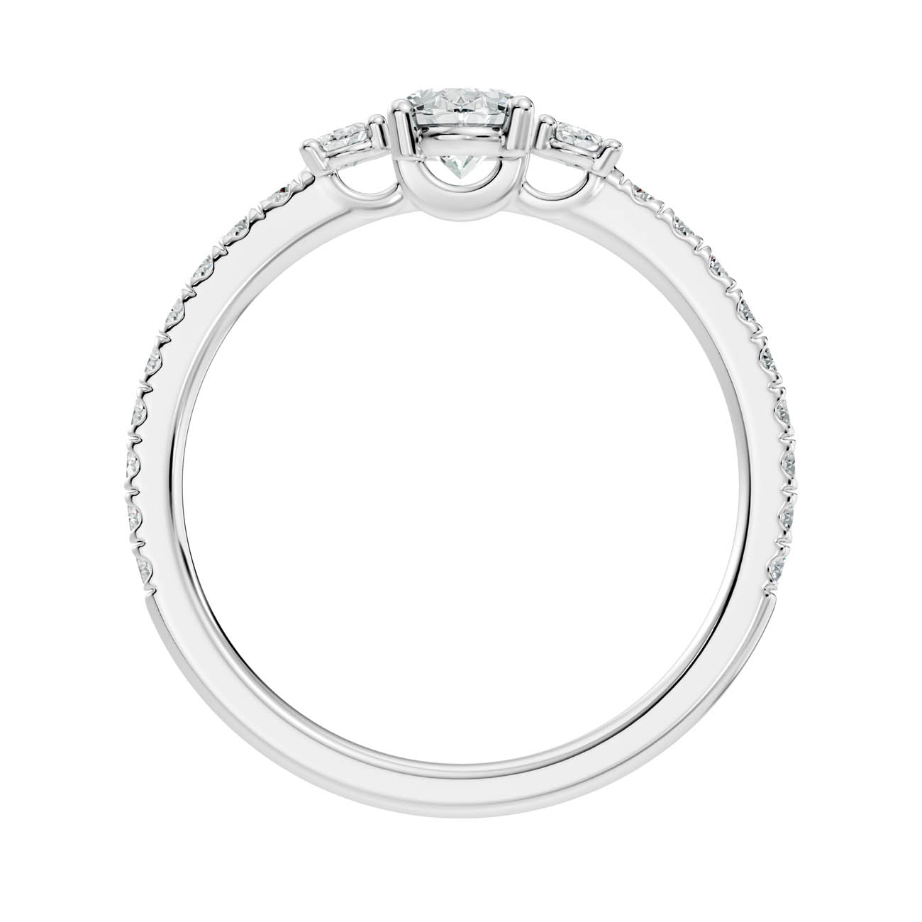 .80 Ct. Oval Three-Stone Diamond Ring with Pavé Band (17-b) 11