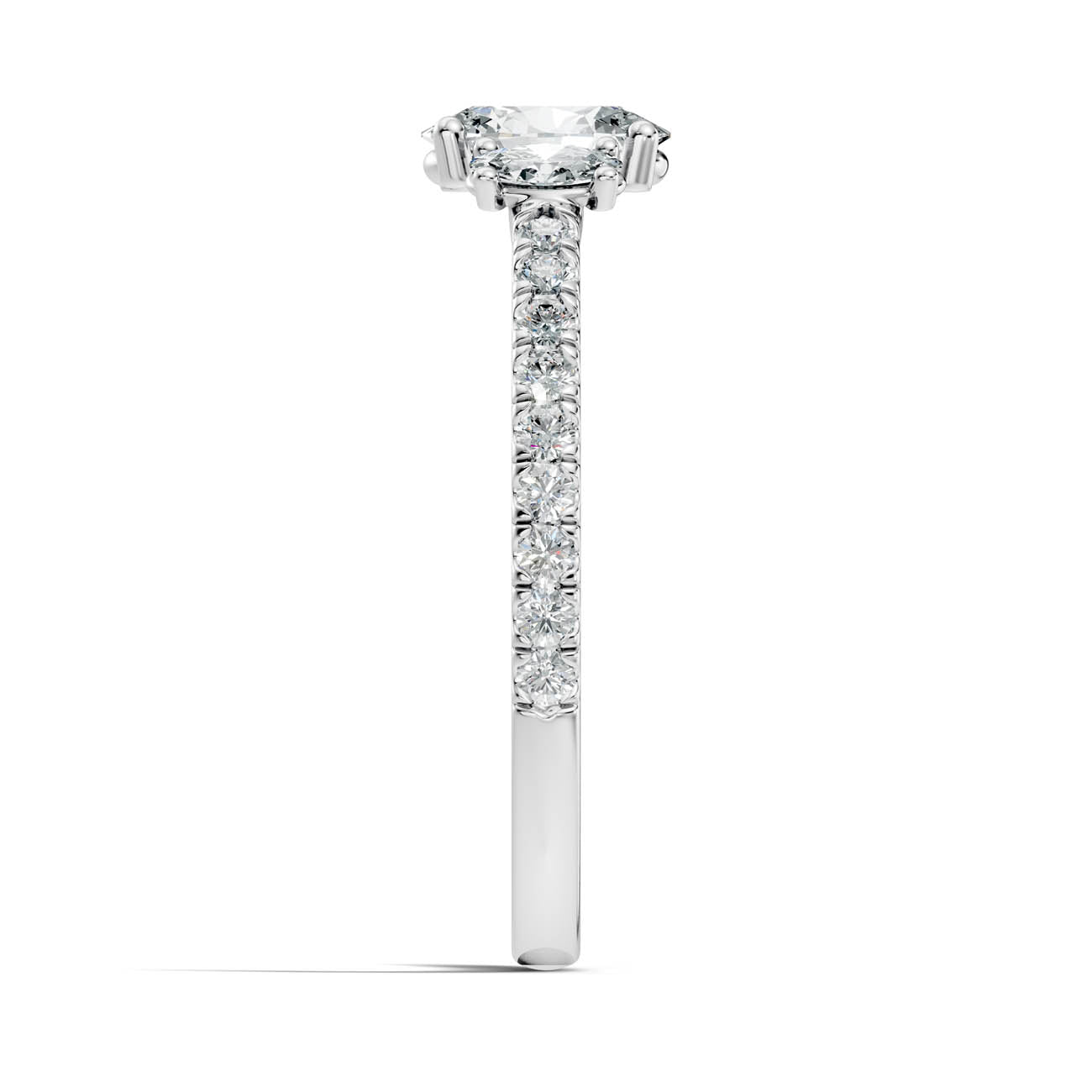 .80 Ct. Oval Three-Stone Diamond Ring with Pavé Band (17-b) 12