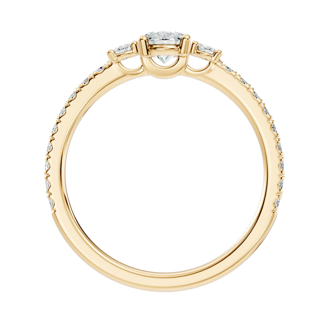 .80 Ct. Oval Three-Stone Diamond Ring with Pavé Band (17-b) 14