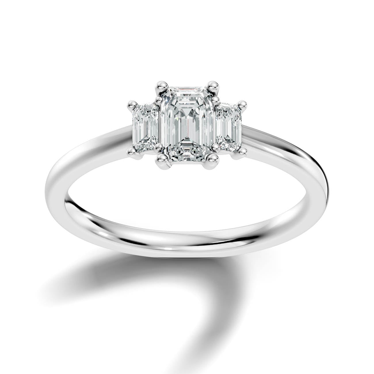 .67 Ct. Emerald Cut Three-Stone Diamond Ring (17-c copy)