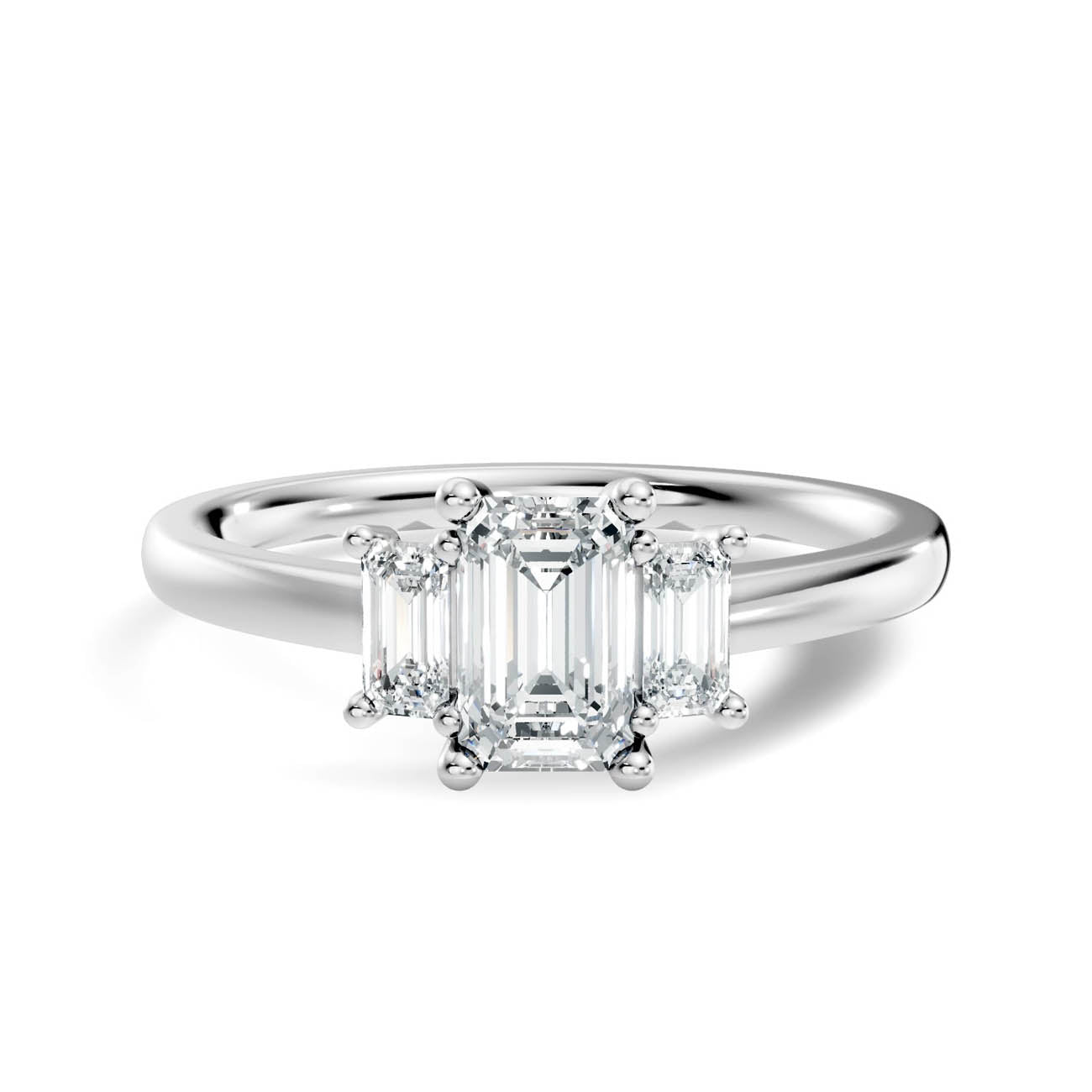 .67 Ct. Emerald Cut Three-Stone Diamond Ring (17-c copy) 10
