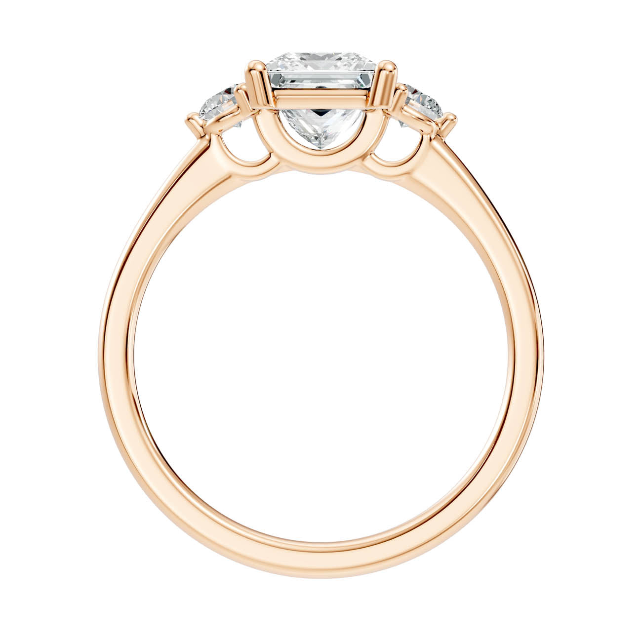 1.20 Ct. Princess Cut Diamond Ring with Round Side Stones (17-f copy) 5