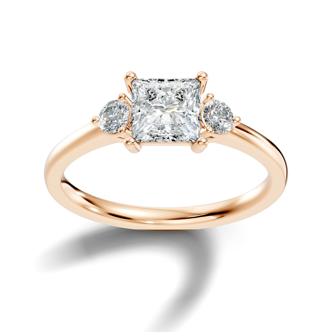 1.20 Ct. Princess Cut Diamond Ring with Round Side Stones (17-f copy) 7