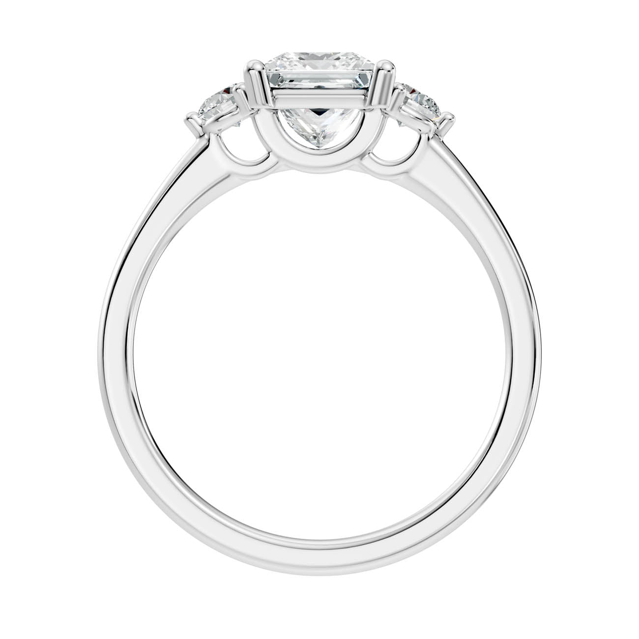 1.20 Ct. Princess Cut Diamond Ring with Round Side Stones (17-f copy) 11