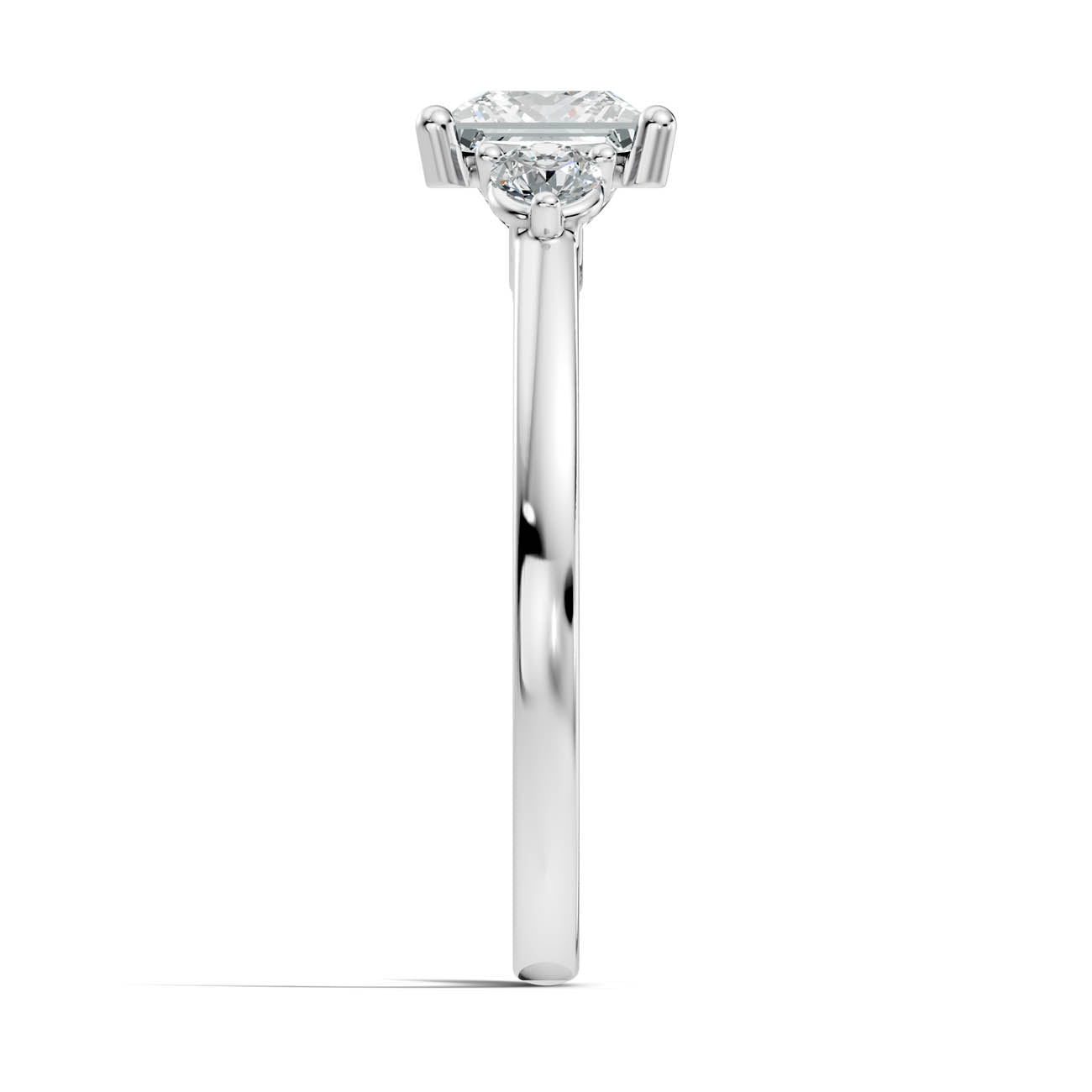 1.20 Ct. Princess Cut Diamond Ring with Round Side Stones (17-f copy) 12