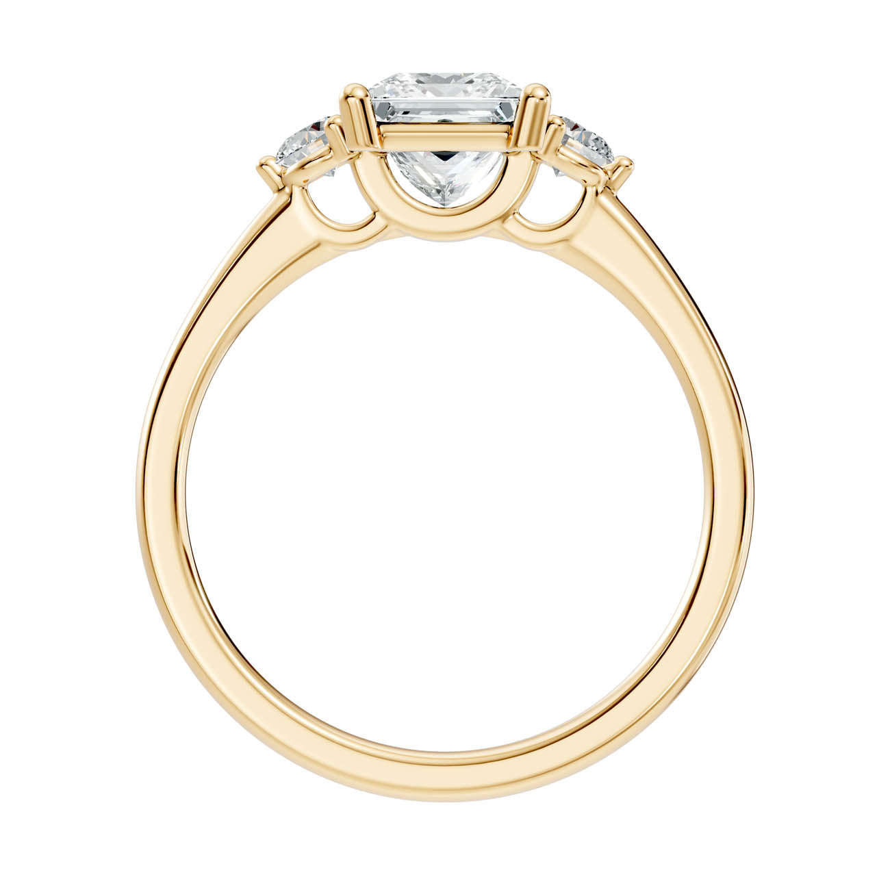 1.20 Ct. Princess Cut Diamond Ring with Round Side Stones (17-f copy) 14