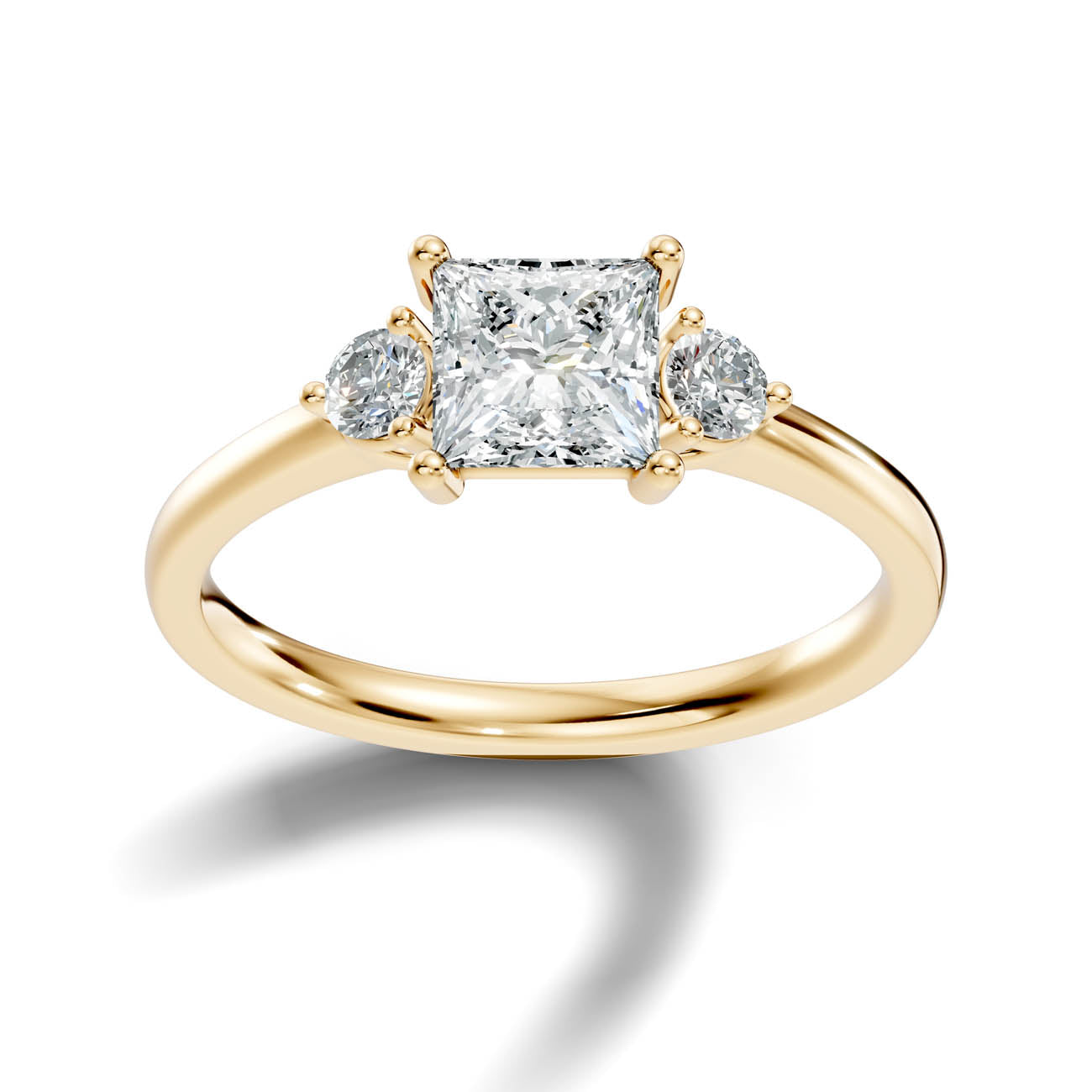 1.20 Ct. Princess Cut Diamond Ring with Round Side Stones (17-f copy) 4