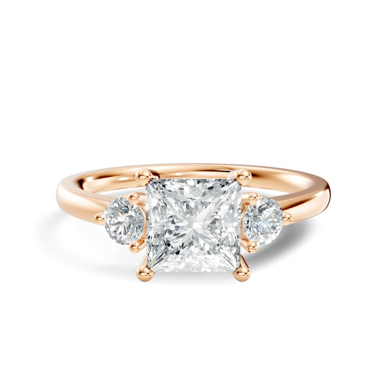 1.20 Ct. Princess Cut Diamond Ring with Round Side Stones (17-f copy) 6