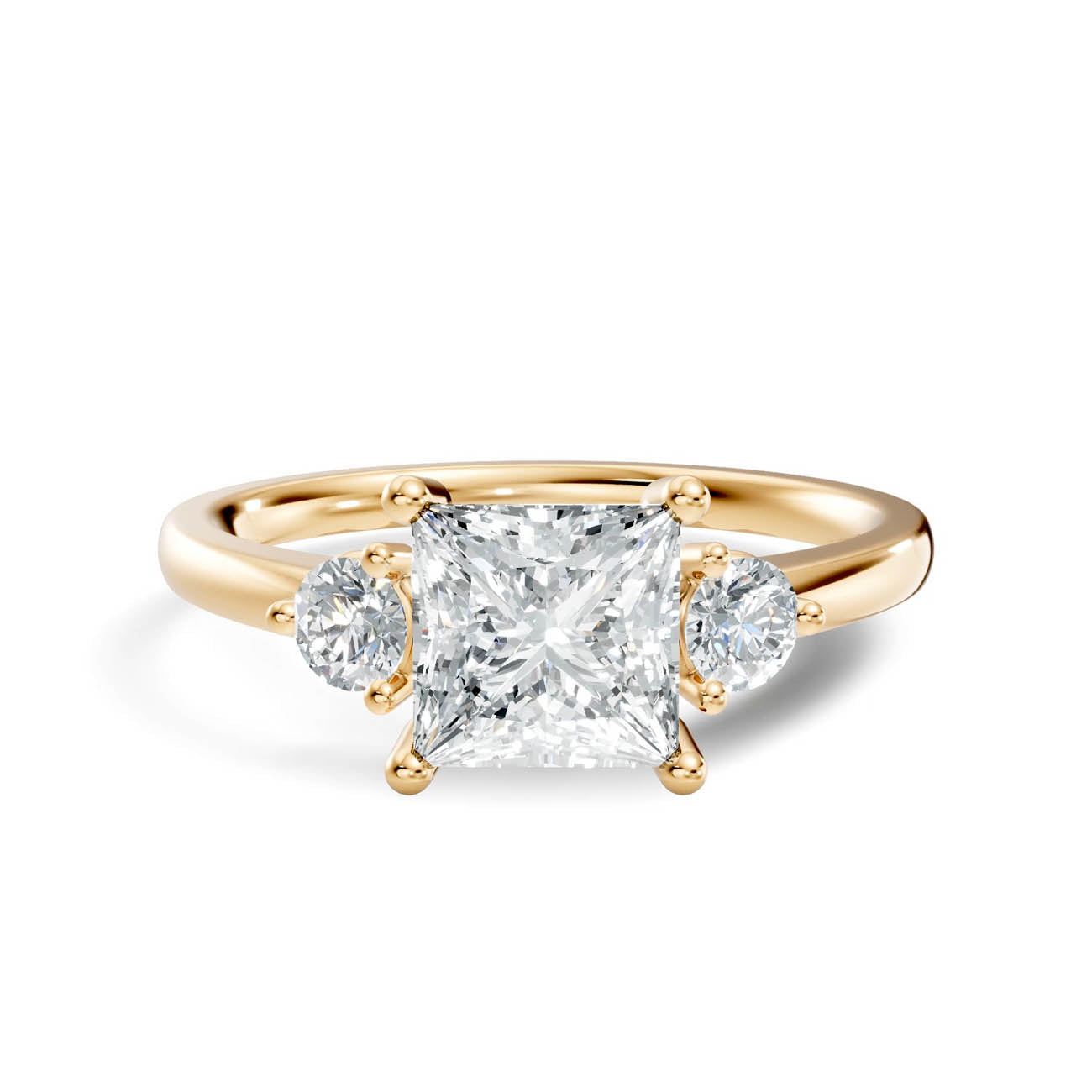 1.20 Ct. Princess Cut Diamond Ring with Round Side Stones (17-f copy) 3