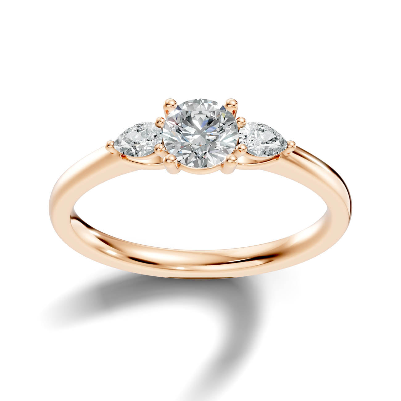 .70 Ct. Round Diamond Ring with Pear Side Accents (17-g copy) 7