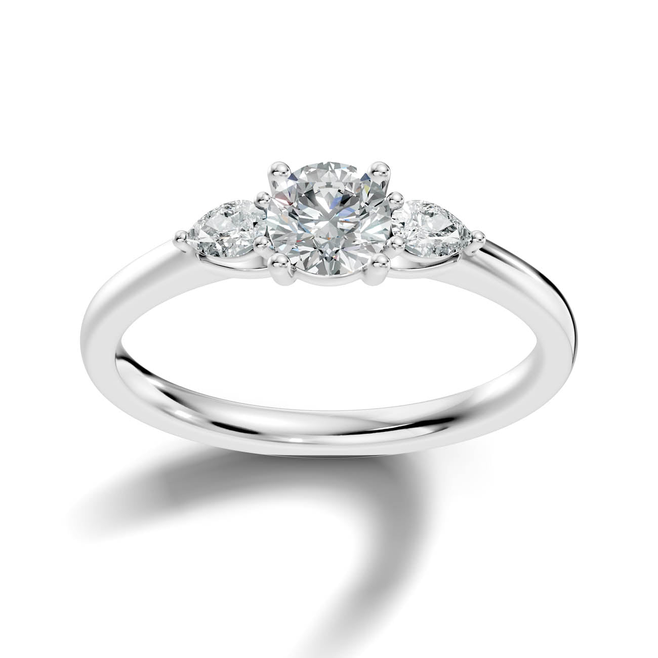 .70 Ct. Round Diamond Ring with Pear Side Accents (17-g copy)
