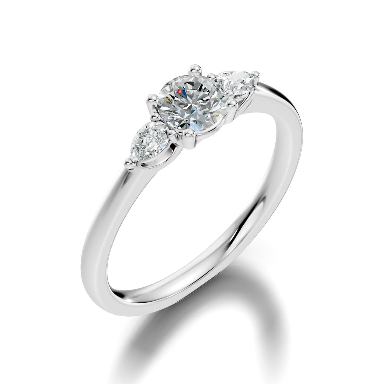 .70 Ct. Round Diamond Ring with Pear Side Accents (17-g copy) 13