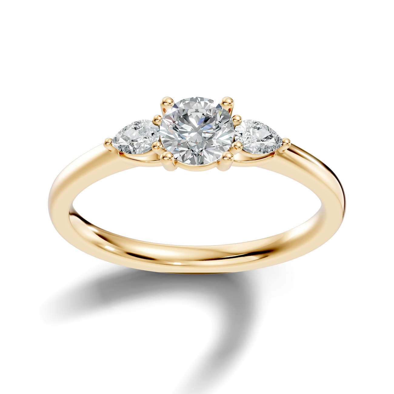 .70 Ct. Round Diamond Ring with Pear Side Accents (17-g copy) 4