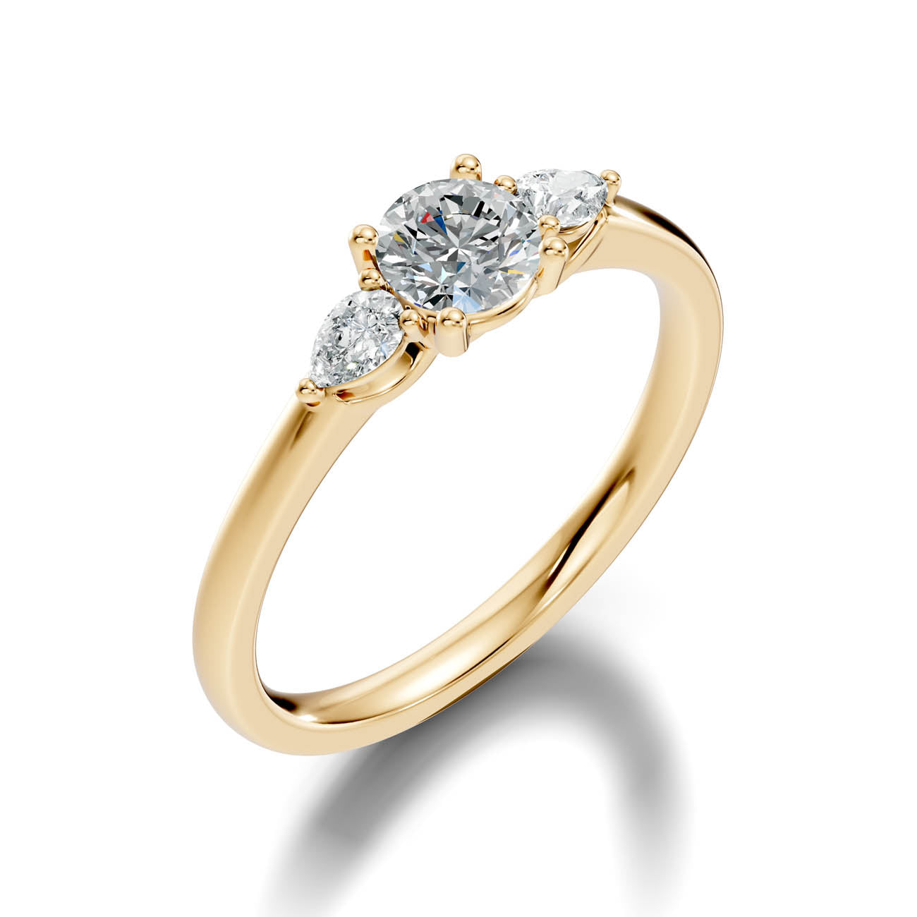 .70 Ct. Round Diamond Ring with Pear Side Accents (17-g copy)