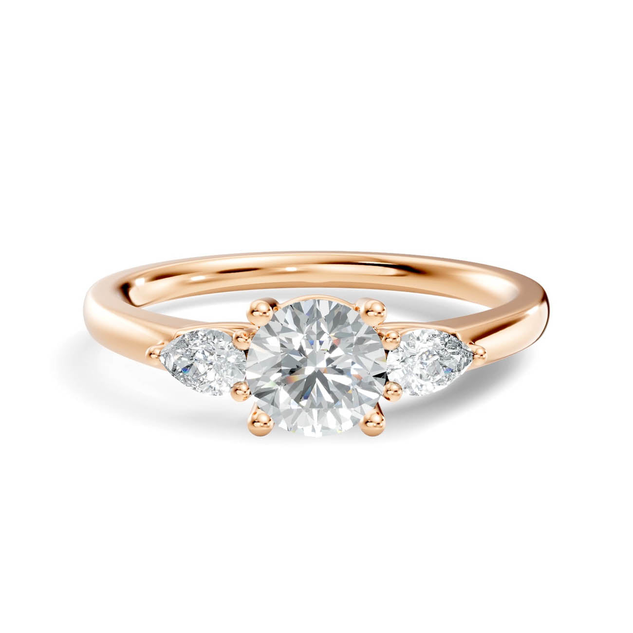 .70 Ct. Round Diamond Ring with Pear Side Accents (17-g copy) 6