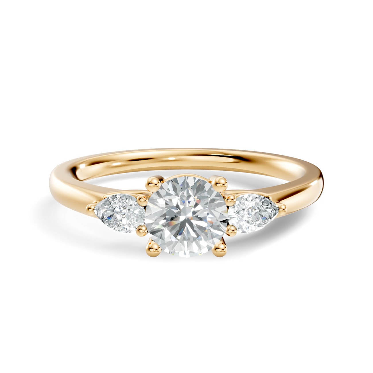 .70 Ct. Round Diamond Ring with Pear Side Accents (17-g copy) 3