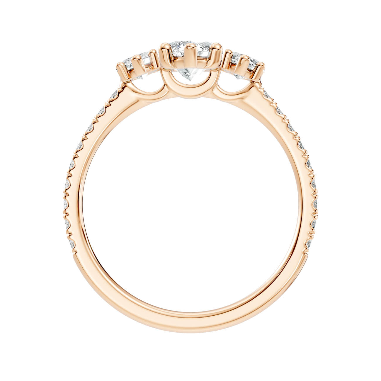 1.75 Ct. Marquise Cut Three-Stone Diamond Ring with Pavé Band (17-e) 5