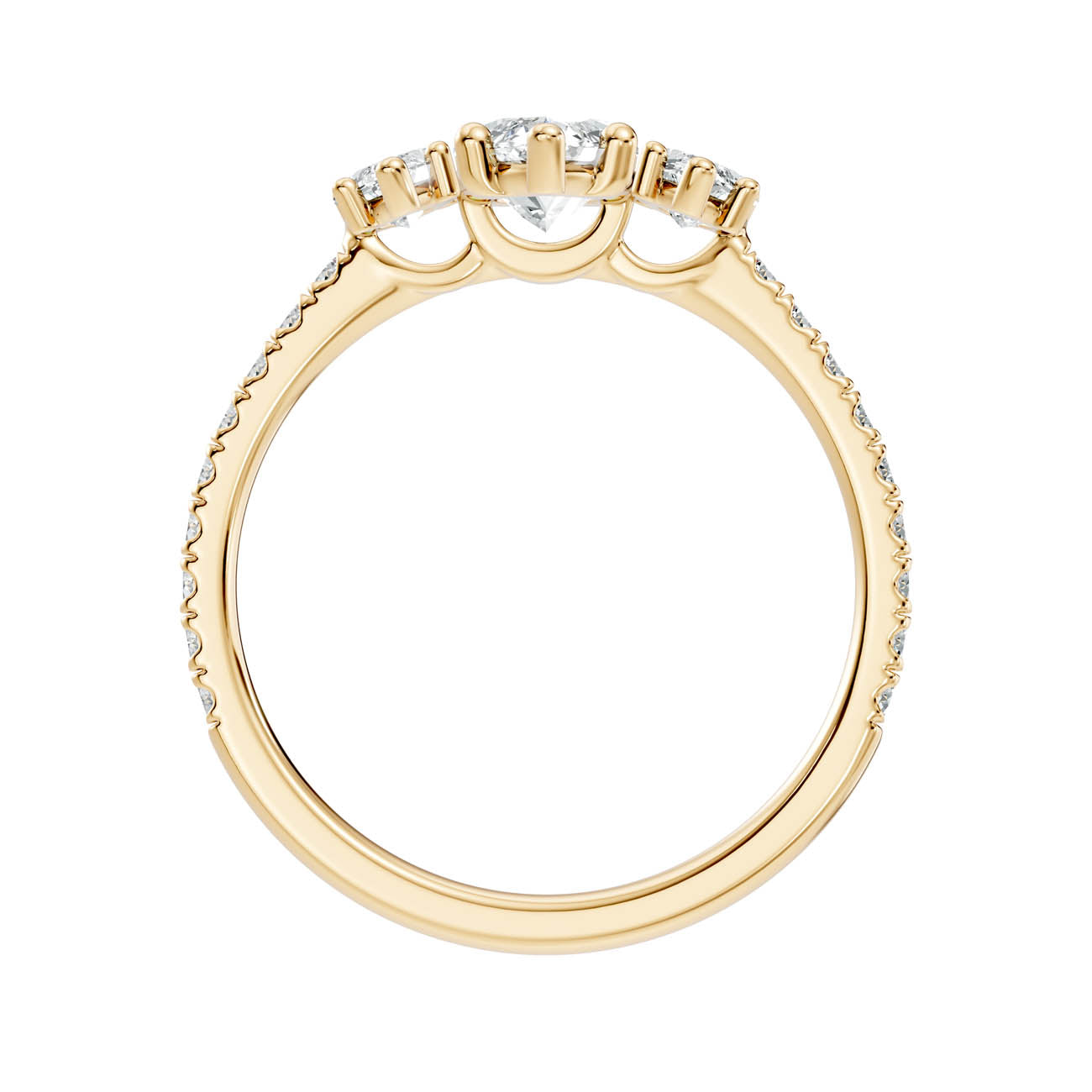 1.75 Ct. Marquise Cut Three-Stone Diamond Ring with Pavé Band (17-e) 14