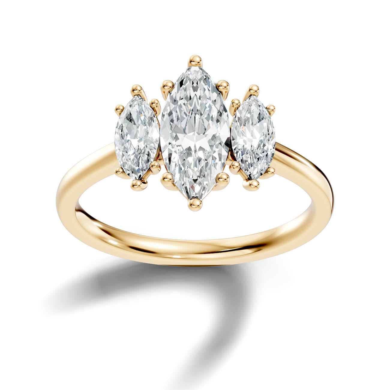 1.56 Ct. Marquise Cut Three-Stone Diamond Ring (17-e copy) 4